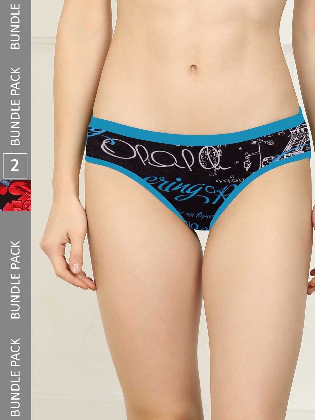 

AROUSY Women Pack of 6 Printed Pure Cotton Hipster Briefs, Red