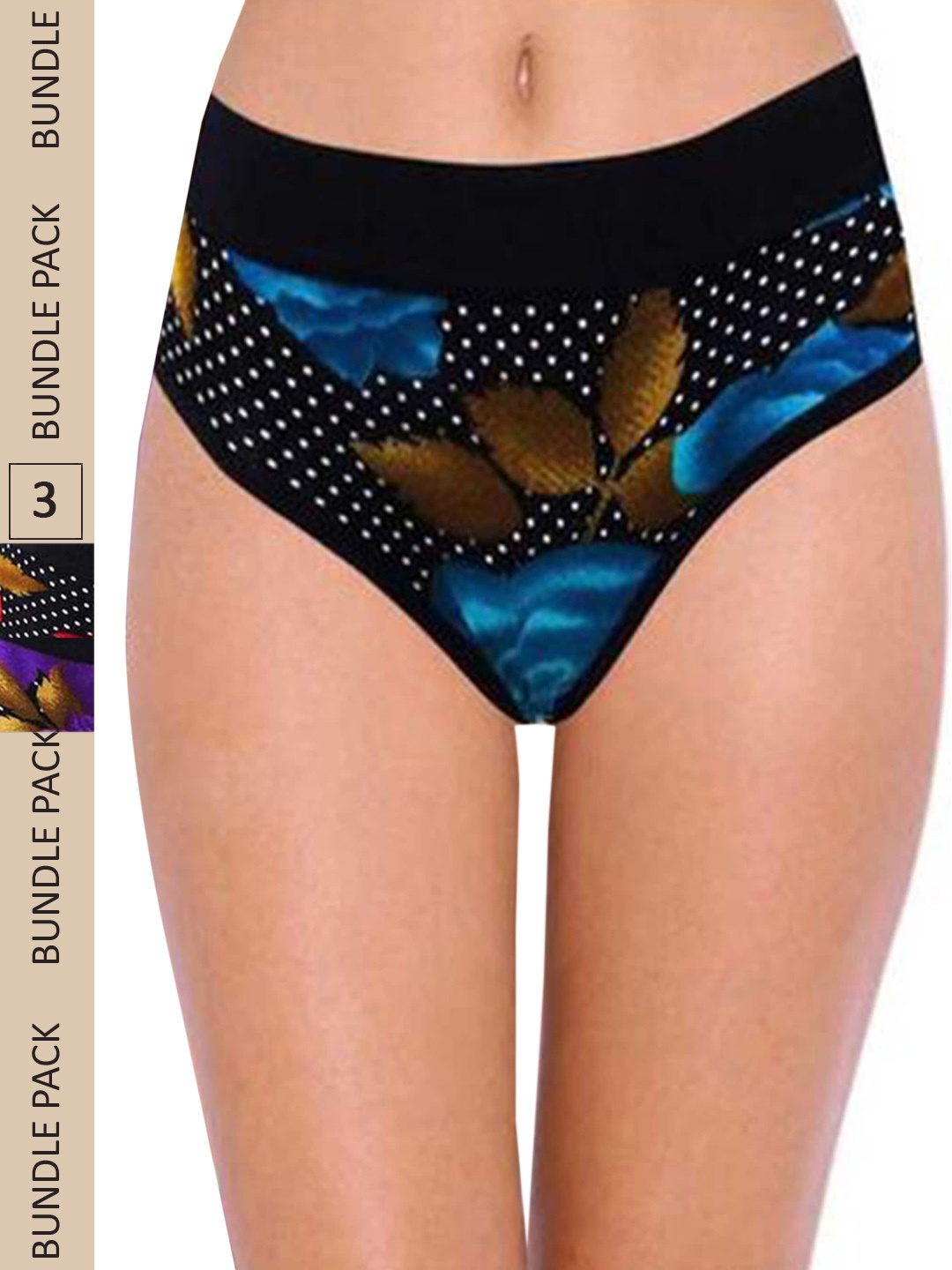 

AROUSY Women Pack Of 3 Printed Pure Cotton Hipster Briefs M_RS-3_M, Blue