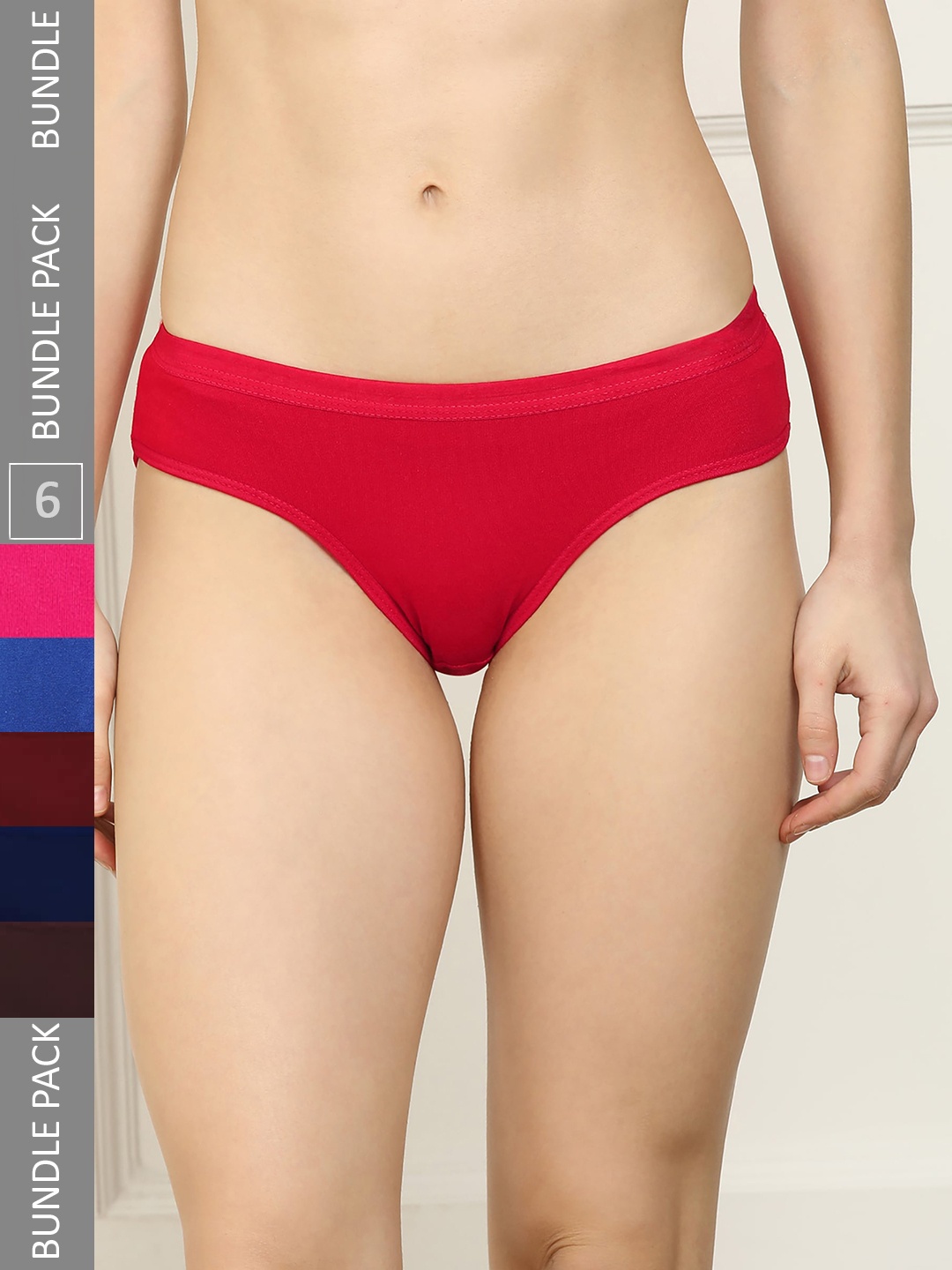 

AROUSY Women Pack Of 6 Hipster Briefs, Pink