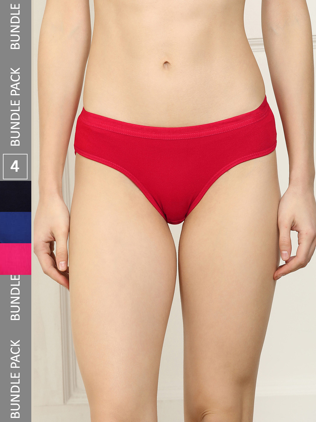 

AROUSY Women Pack Of 3 Pure Cotton Hipster Briefs M_B-SNY-3_M, Red