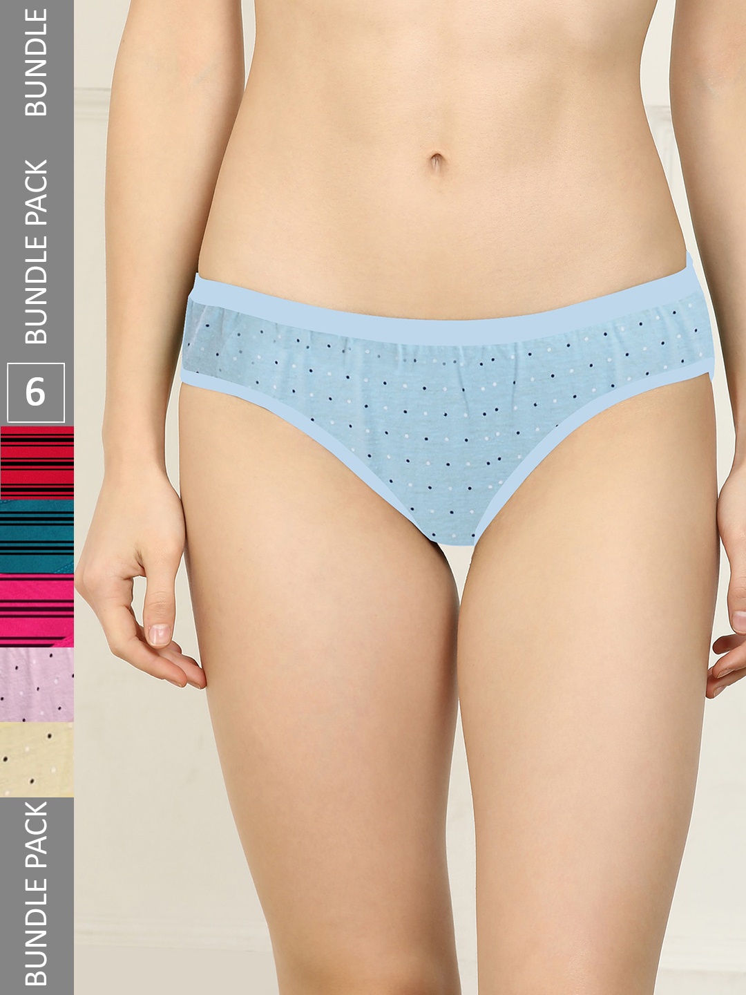 

AROUSY Women Pack Of 6 Pure Cotton Hipster Briefs, Red
