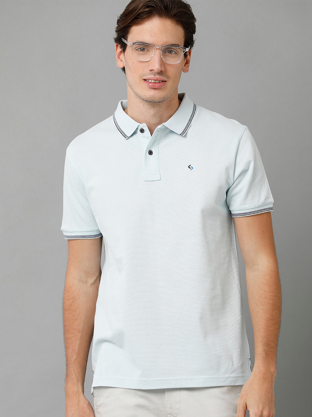 

Classic Polo Men Polo Collar Cotton T-shirt, Blue