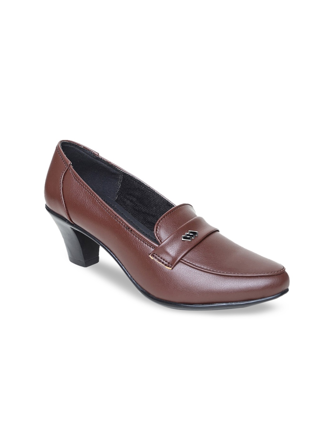

VALIOSAA Block Heel Pumps, Brown
