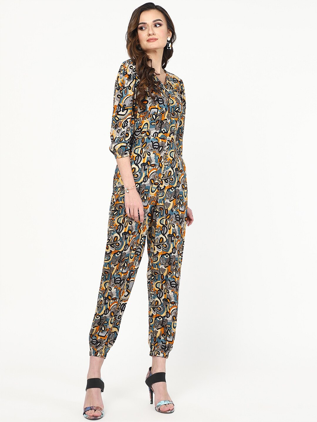 

J Turritopsis Printed Basic Jumpsuit, Orange