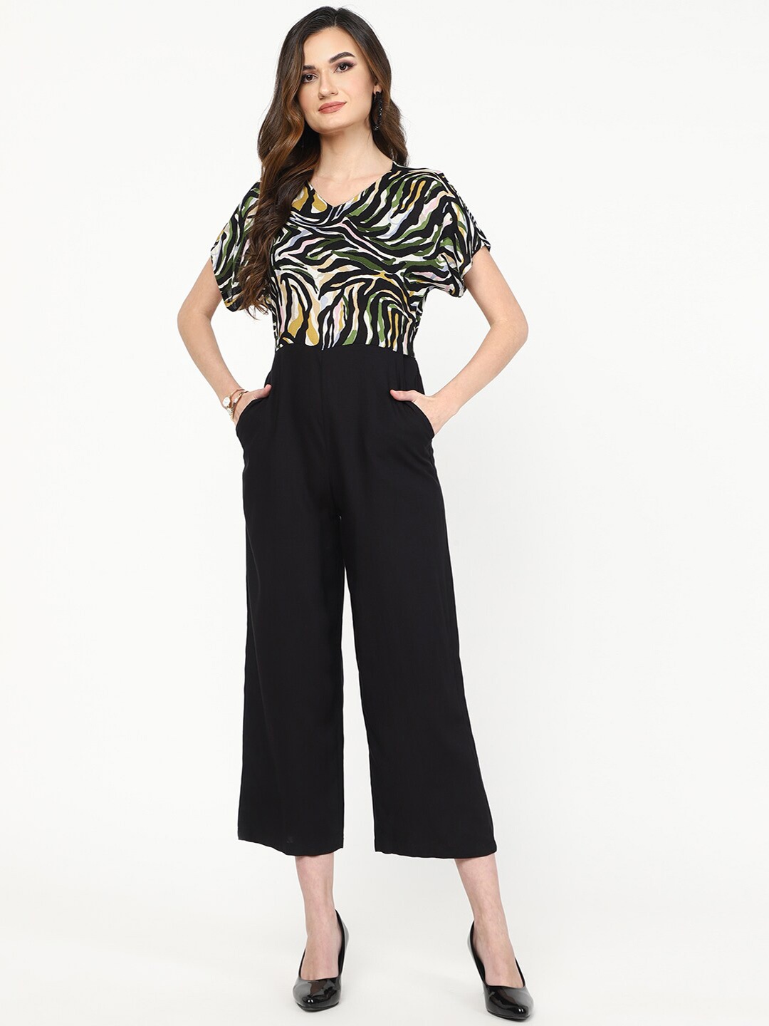 

J Turritopsis Printed Basic Jumpsuit, Black