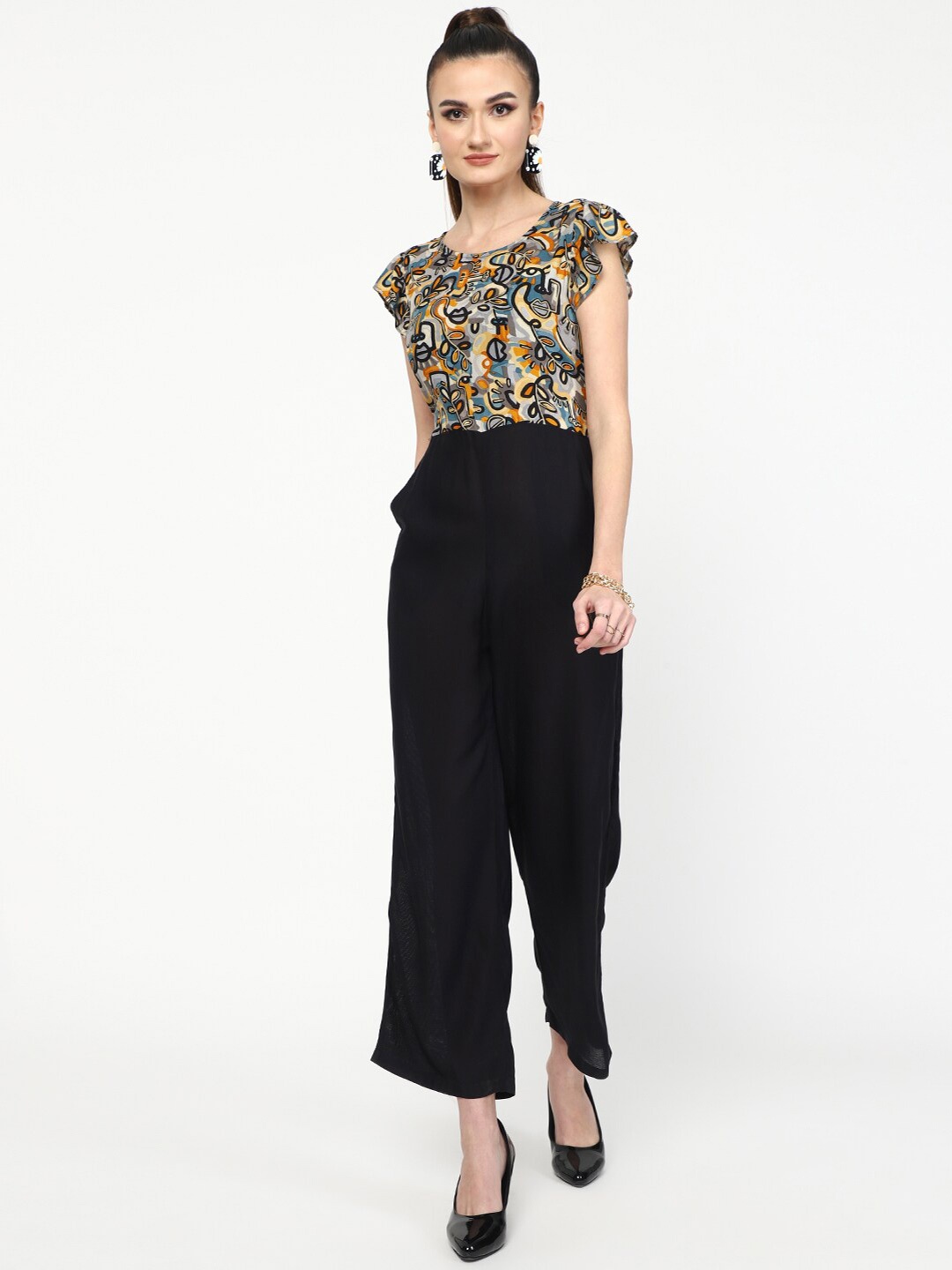 

J Turritopsis Printed Basic Jumpsuit, Orange
