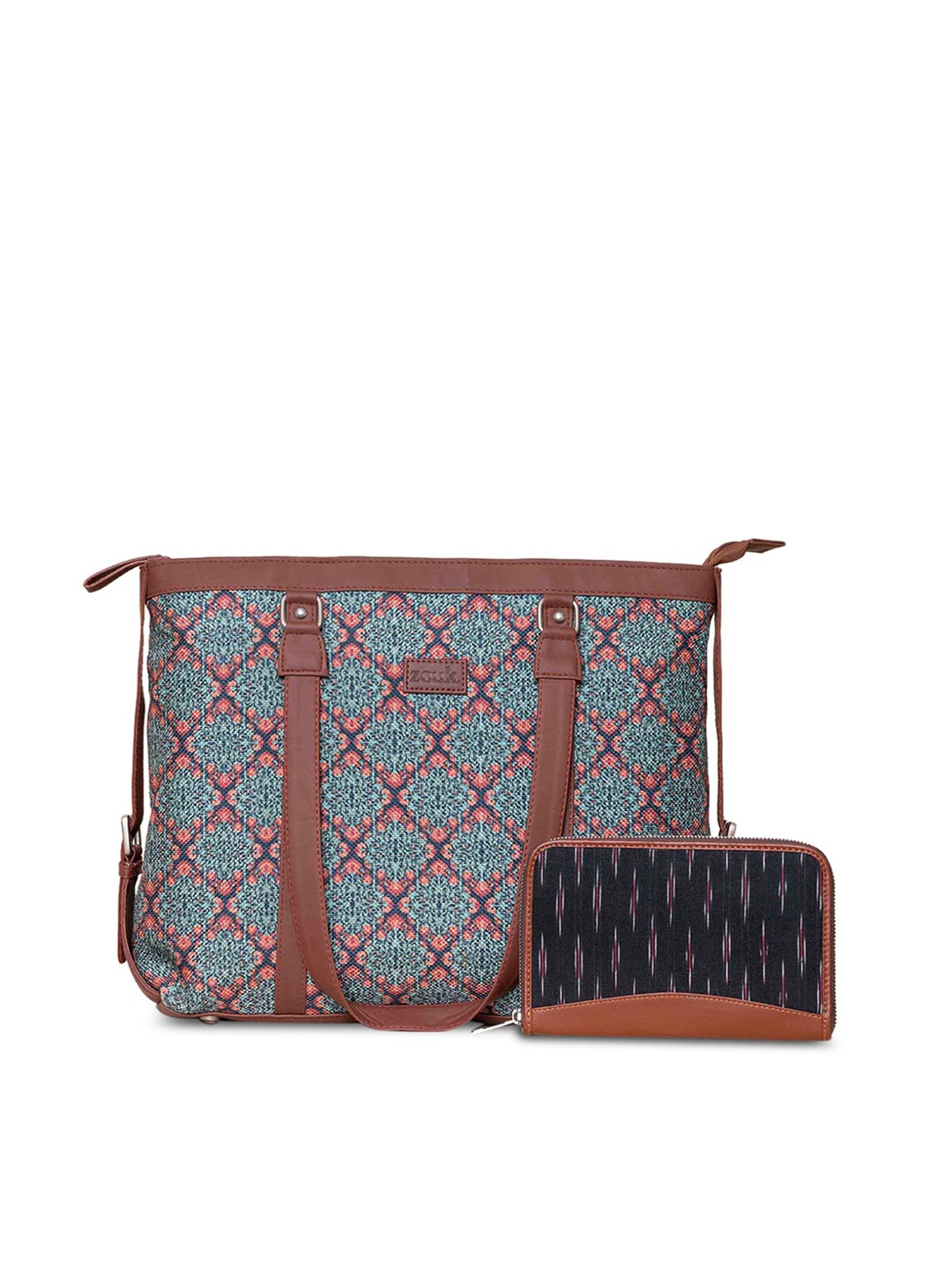 

ZOUK Floral Printed Swagger Jute Shoulder Bag, Blue