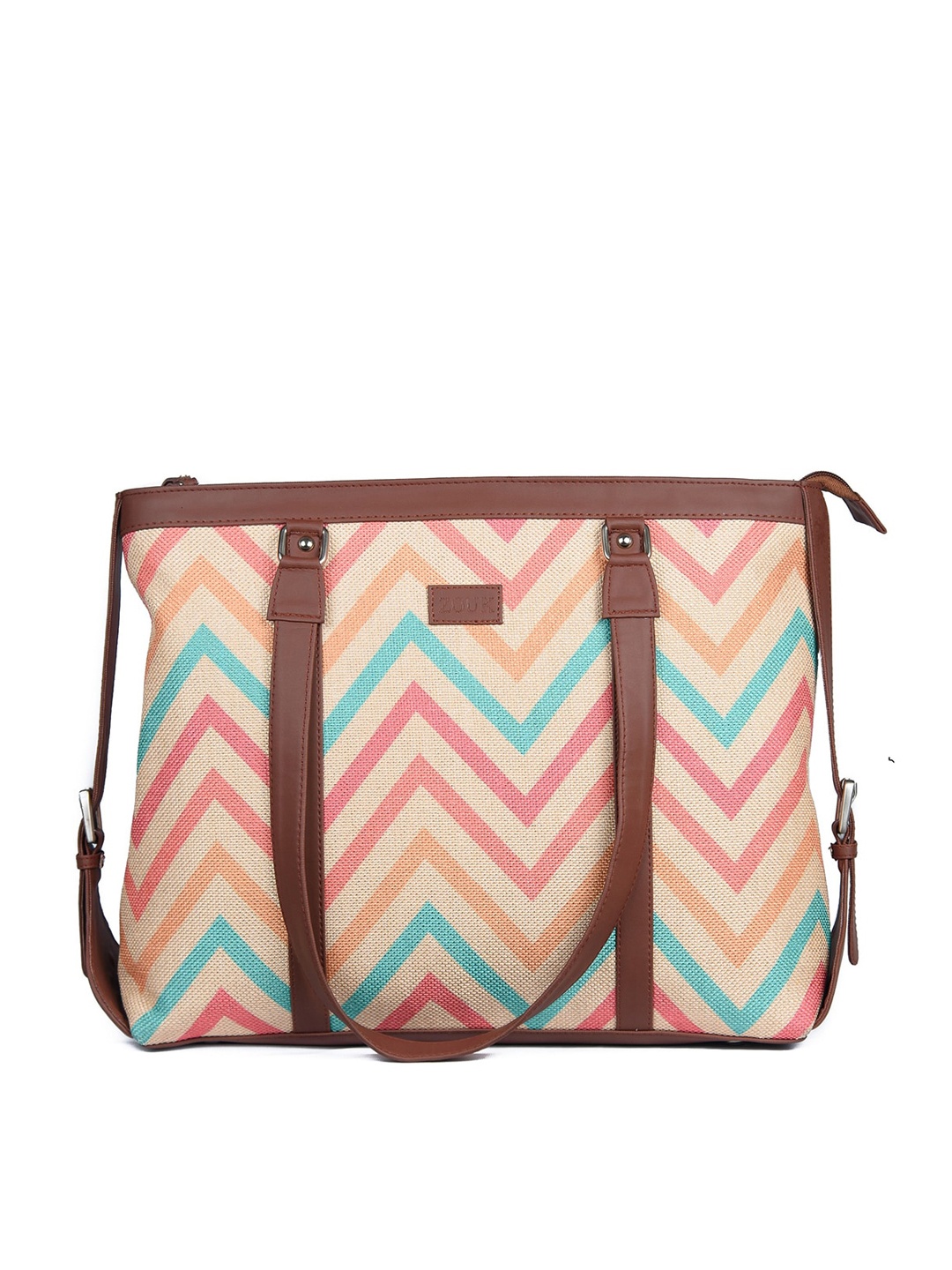 

ZOUK Geometric Printed Structured Handheld Bag, Blue