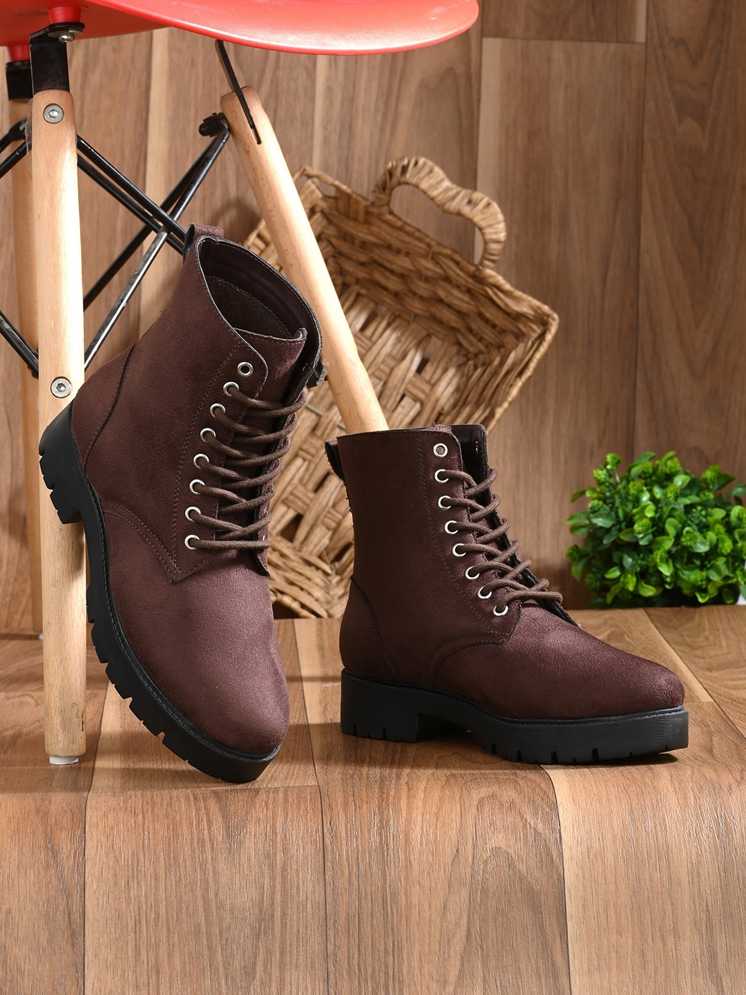 

El Paso Women Faux Leather Regular Boots, Brown