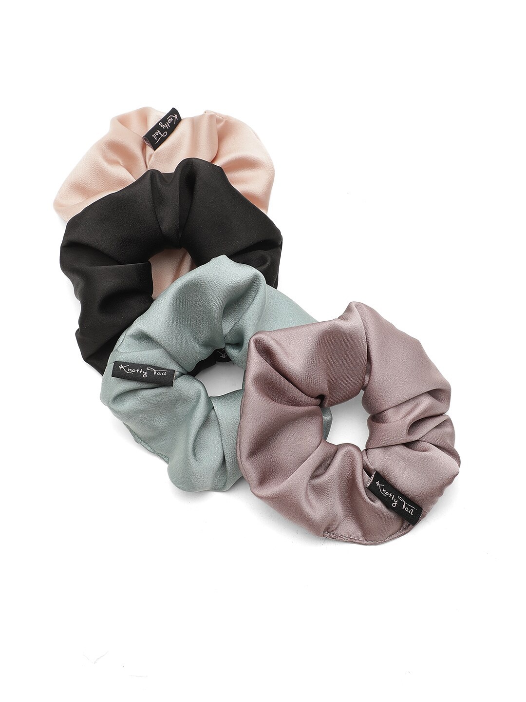 

Knotty Tail Women Set of 4 Ponytail Holders, Black