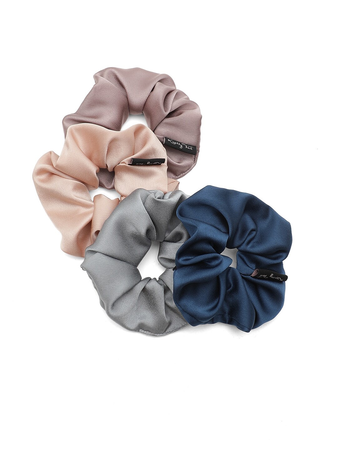 

Knotty Tail Women Set of 4 Ponytail Holders, Navy blue