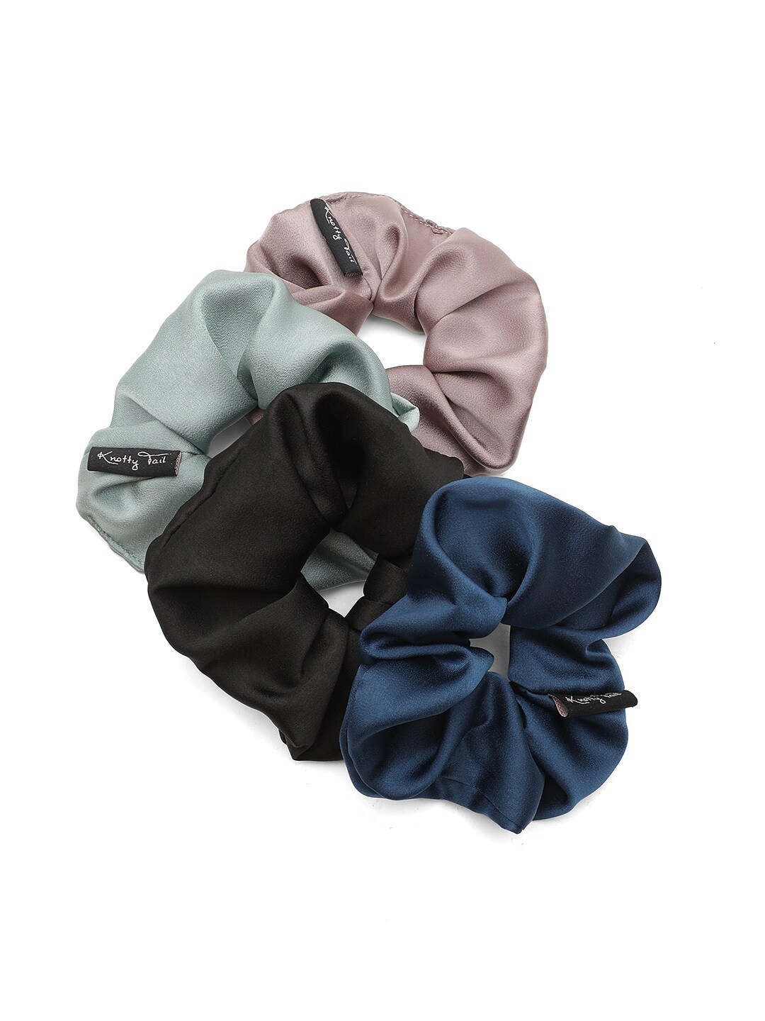 

Knotty Tail Women Set of 4 Ponytail Holders, Black