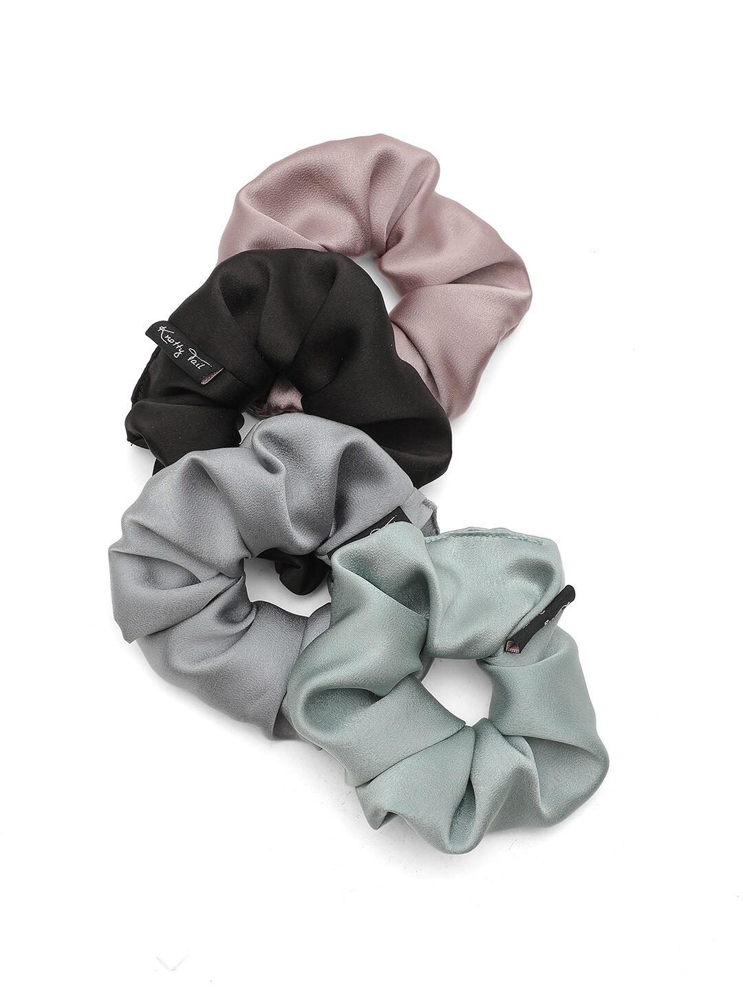 

Knotty Tail Women Set of 4 Ponytail Holders, Black