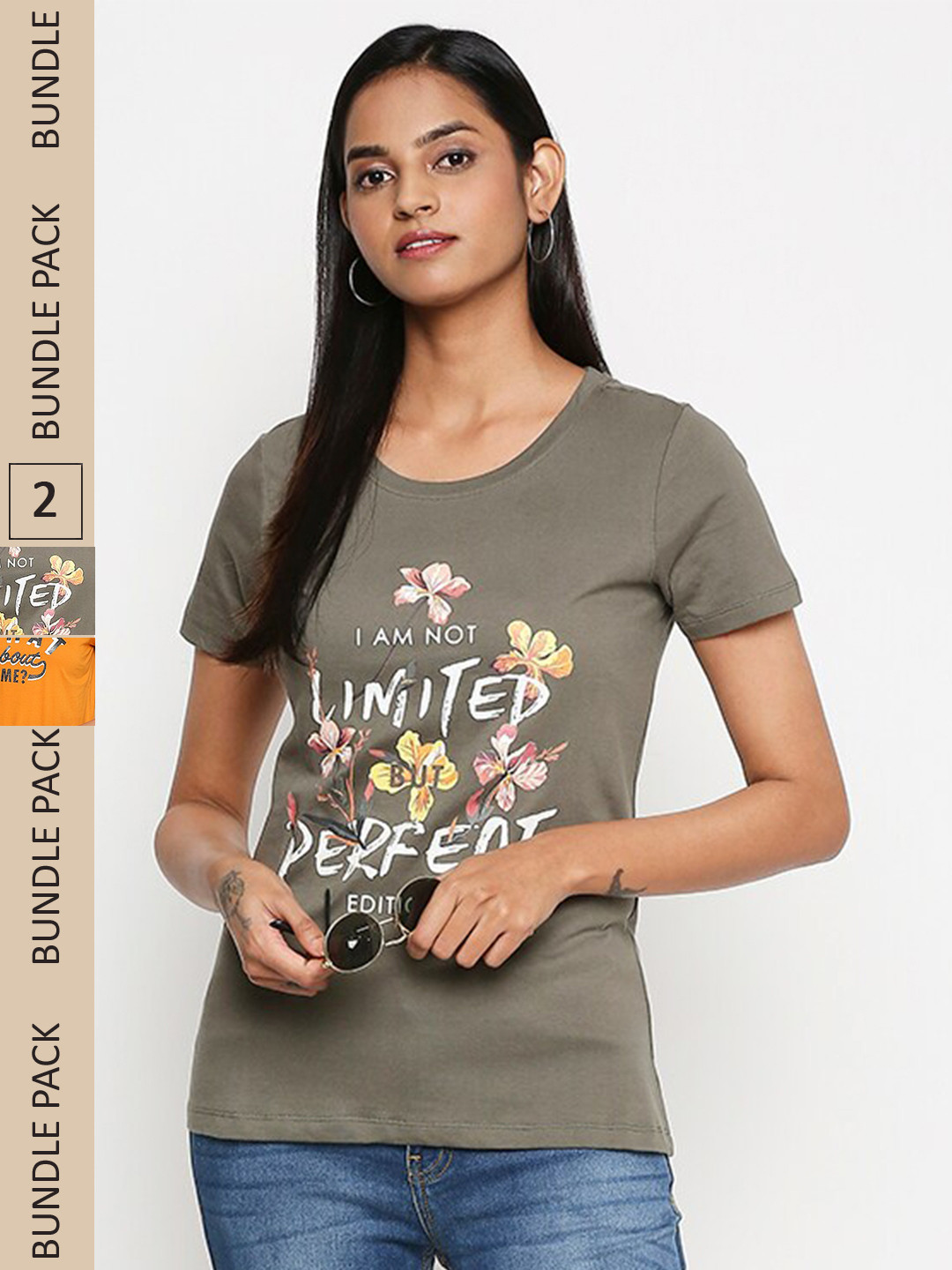 

Honey by Pantaloons Women Multicoloured Typography 2 Printed Applique T-shirt, Multi