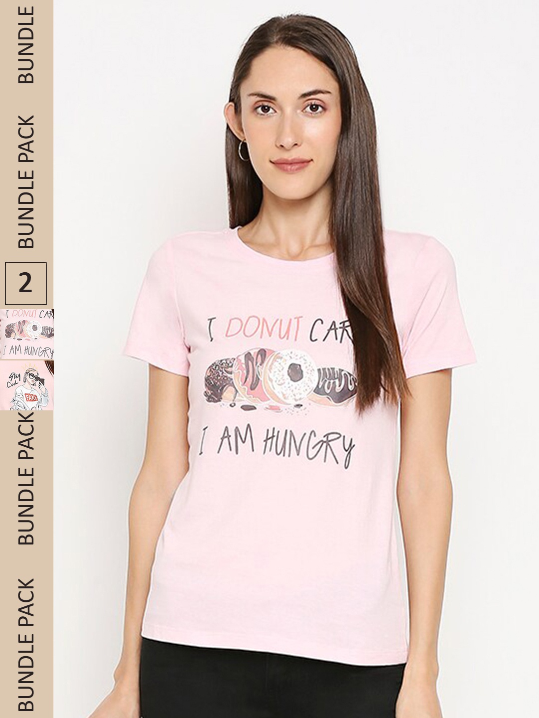 

Honey by Pantaloons Women Pack of 2 Printed T-shirt, Multi
