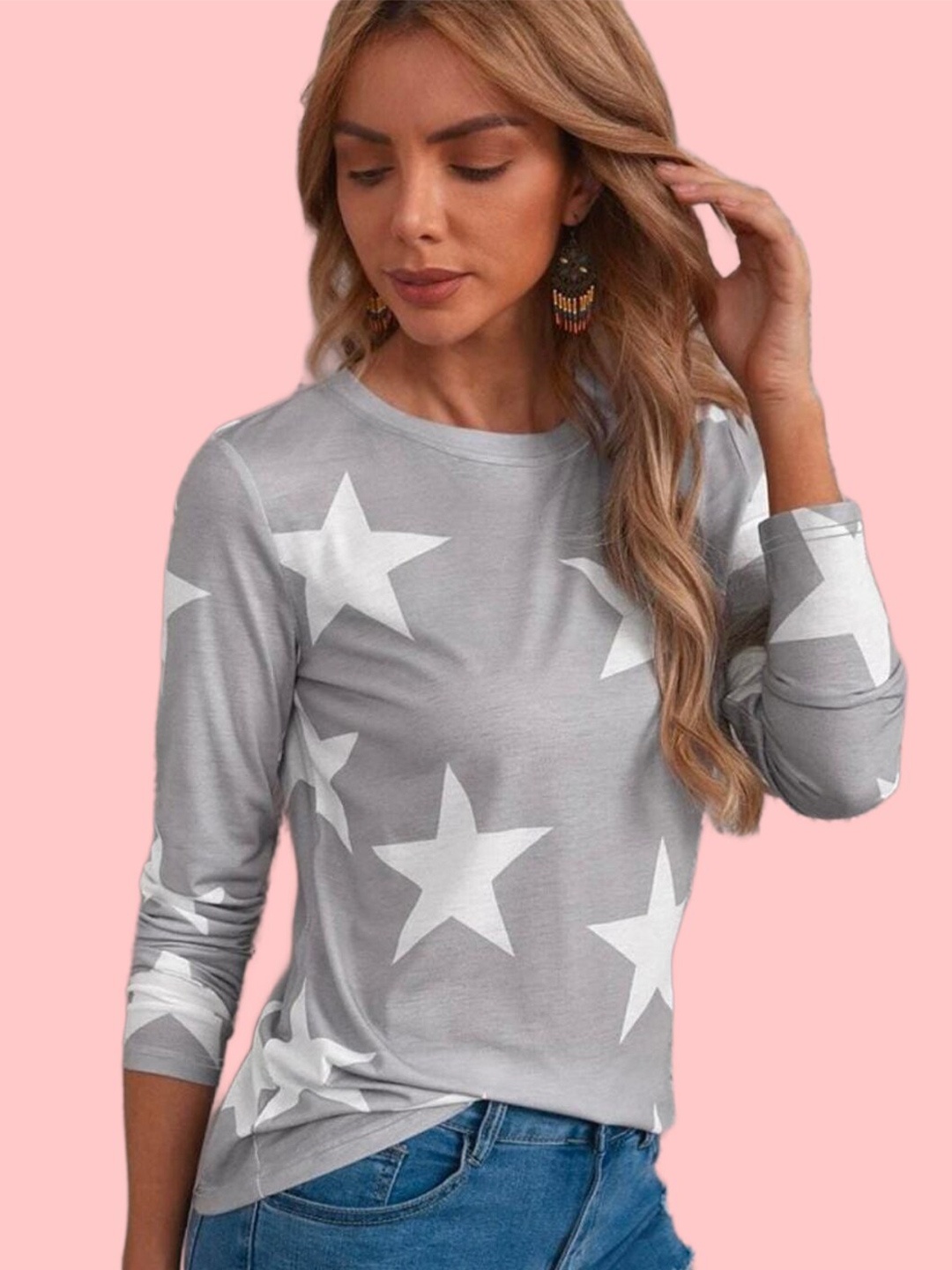 

Dream Beauty Fashion Conversational Printed Top, Grey