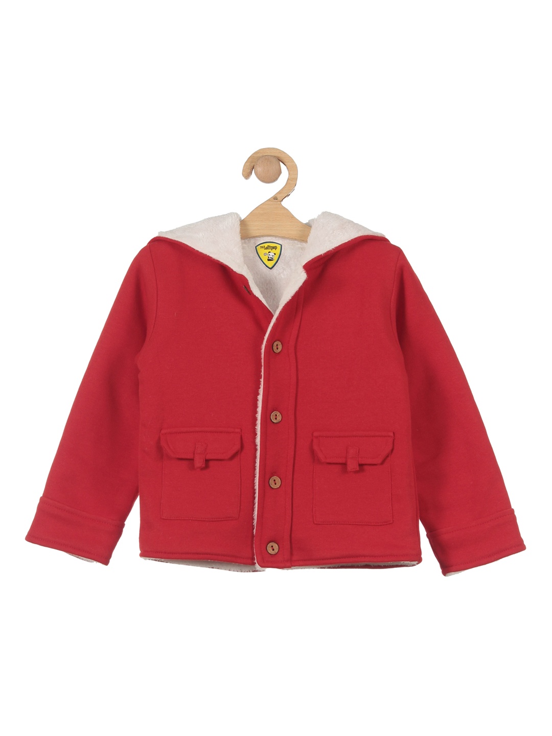 

Lil Lollipop Kids Hooded Fleece Lightweight Outdoor Tailored Jacket, Red