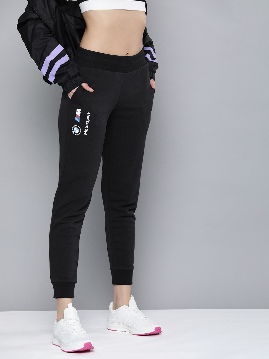 

PUMA Motorsport Women Brand Logo Printed Regular Fit Sustainable Joggers, Black