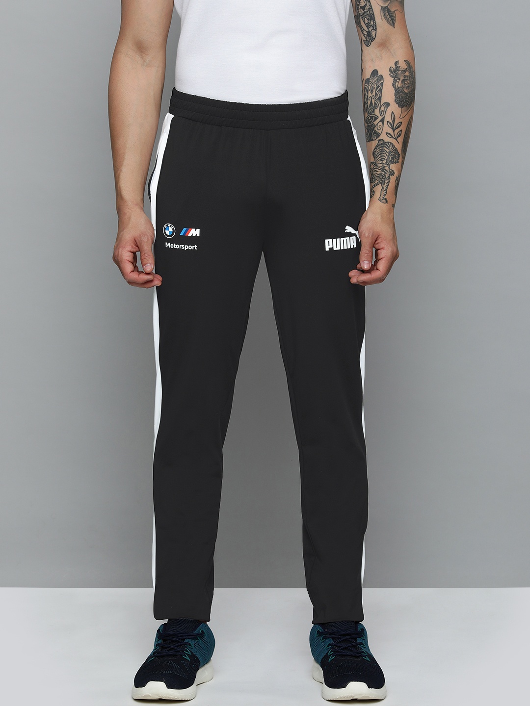 

PUMA Motorsport Brand Logo Printed Slim- Fit Track Pants With dryCELL Technology, Black