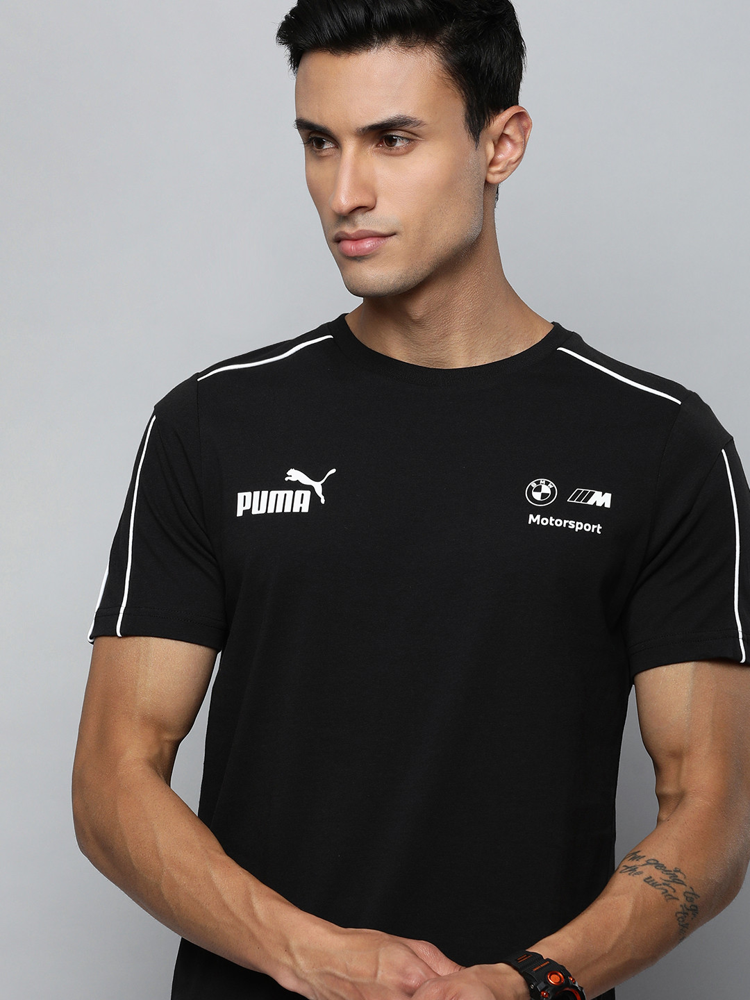 

PUMA Motorsport Brand Logo Printed BMW M Motorsport MT7 Regular Fit Pure Cotton Sustainable T-shirt, Black