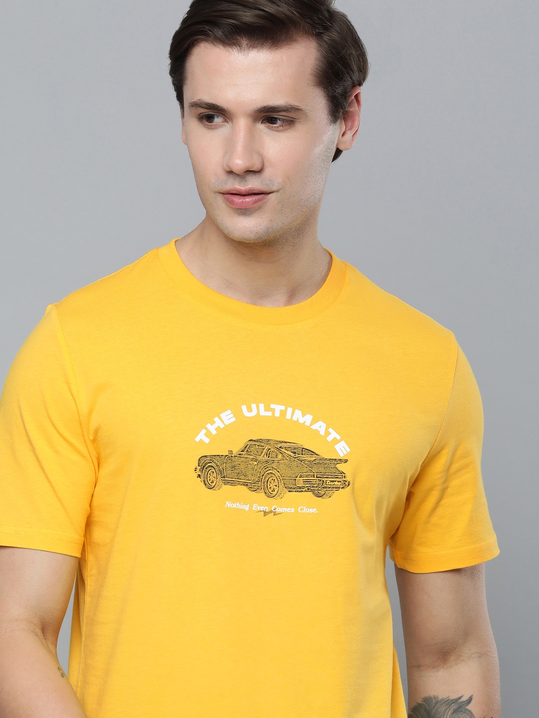 

PUMA Motorsport Porsche Legacy Graphic Printed Regular Fit T-shirt, Yellow