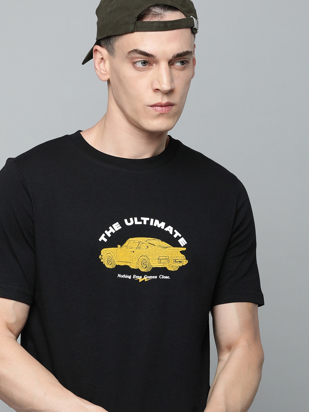 

PUMA Motorsport Men Porsche Legacy Graphic Print Knitted Regular Fit Pure Cotton T-shirt, Black