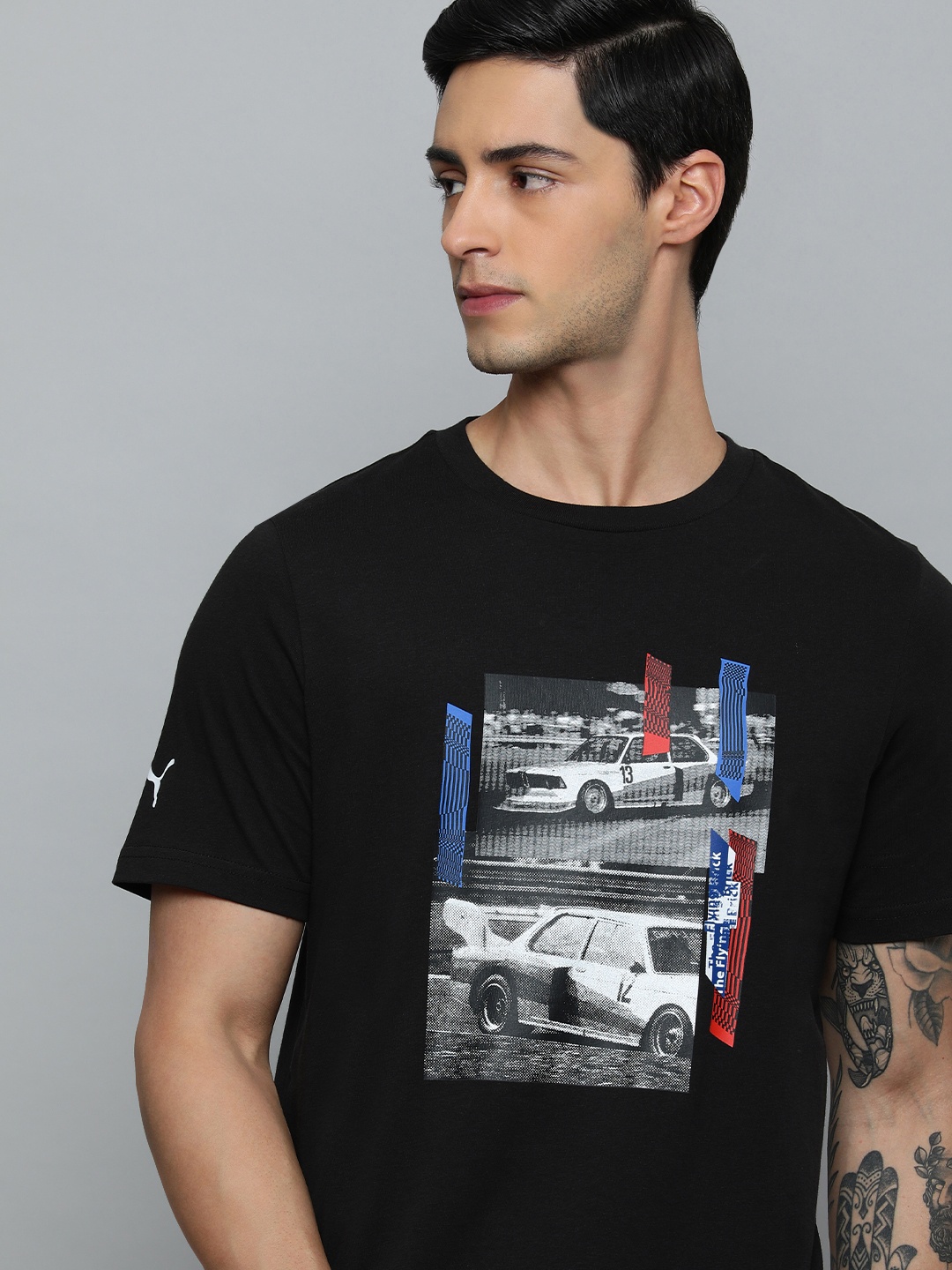 

PUMA Motorsport Printed Regular Fit Pure Cotton Sustainable T-shirt, Black