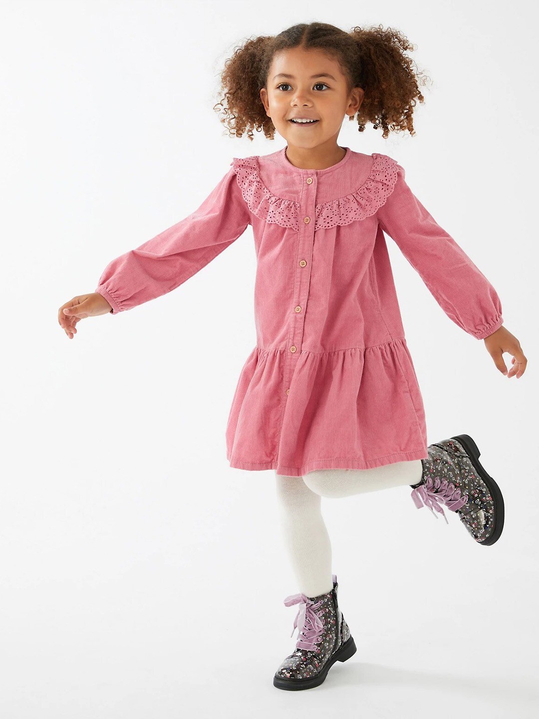 

Marks & Spencer Drop-Waist Cotton Dress, Pink