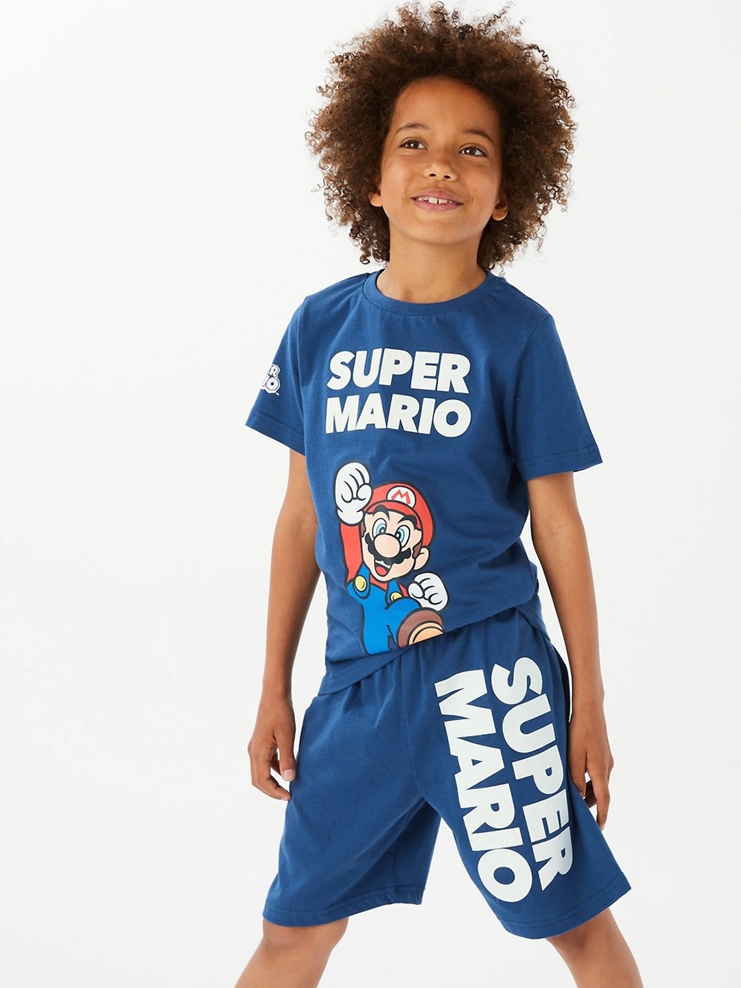 

Marks & Spencer Boys Printed Pure Cotton Night suit, Navy blue