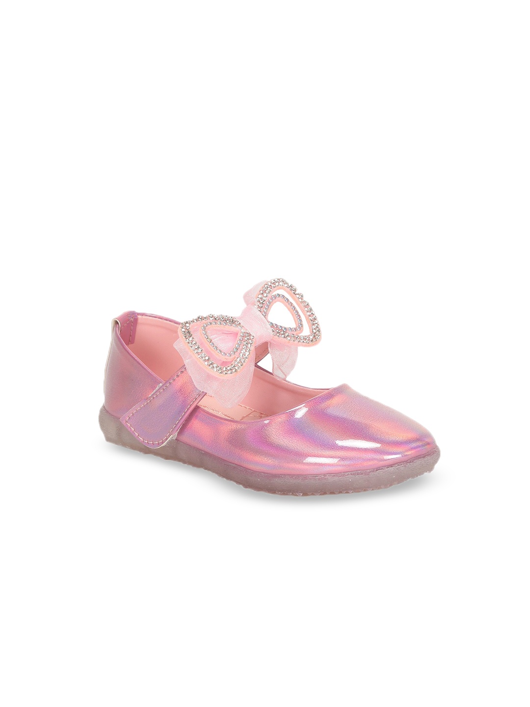 

Lil Lollipop Girls Velcro Ballerinas With Buckles, Pink