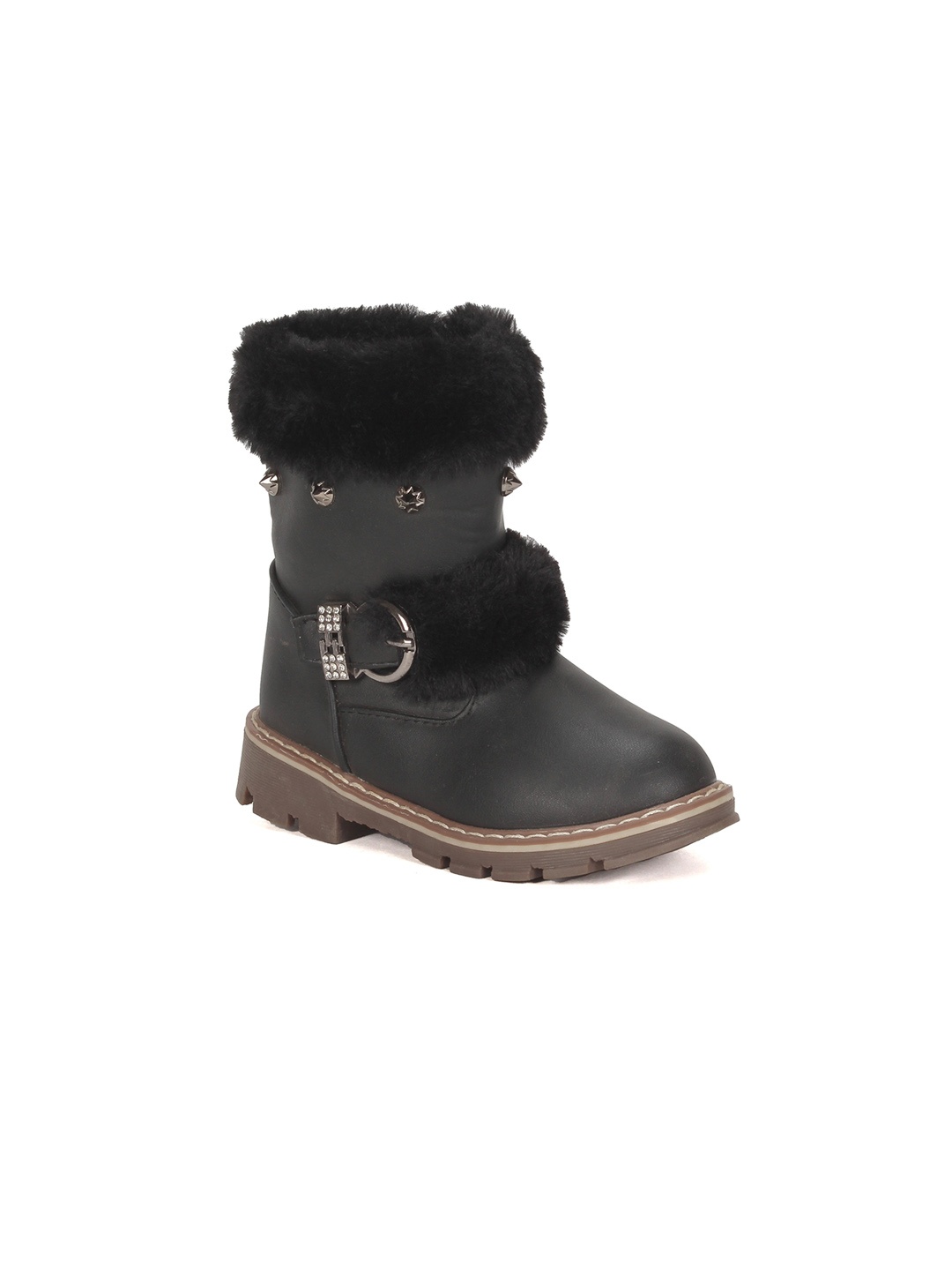 

Lil Lollipop Girls Faux Fur High-Top Boots, Black