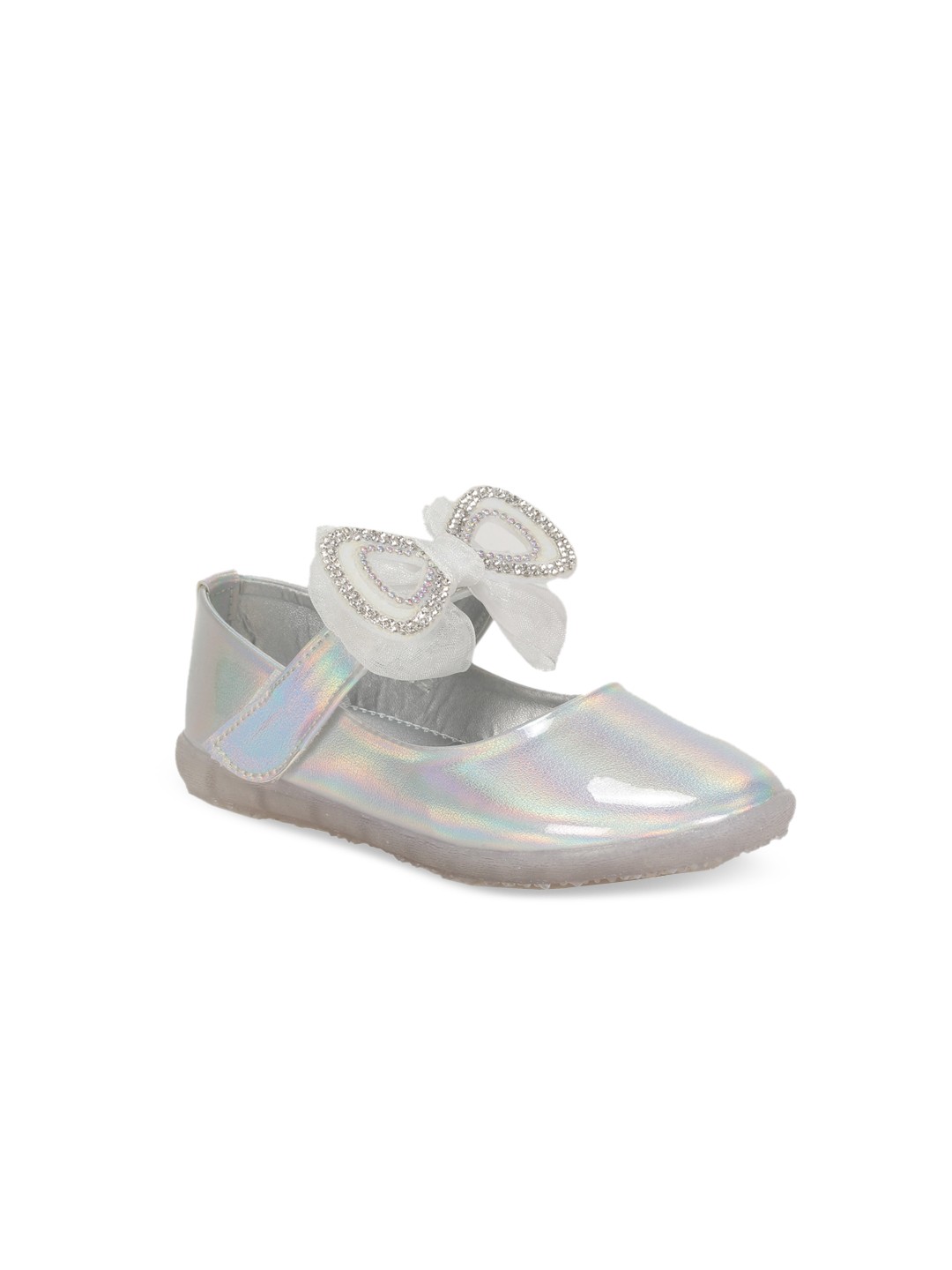 

Lil Lollipop Girls Ballerinas With Bows, Silver