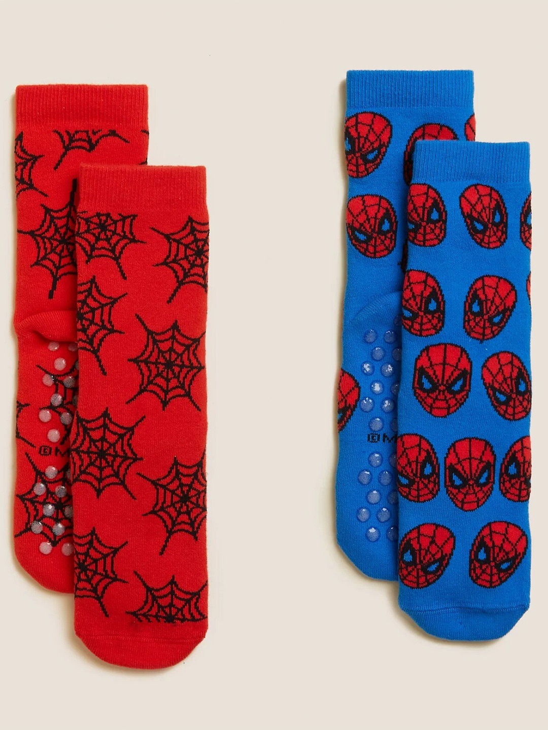 

Marks & Spencer Kids Pack Of 2 Patterned Ankle-Length Socks, Red