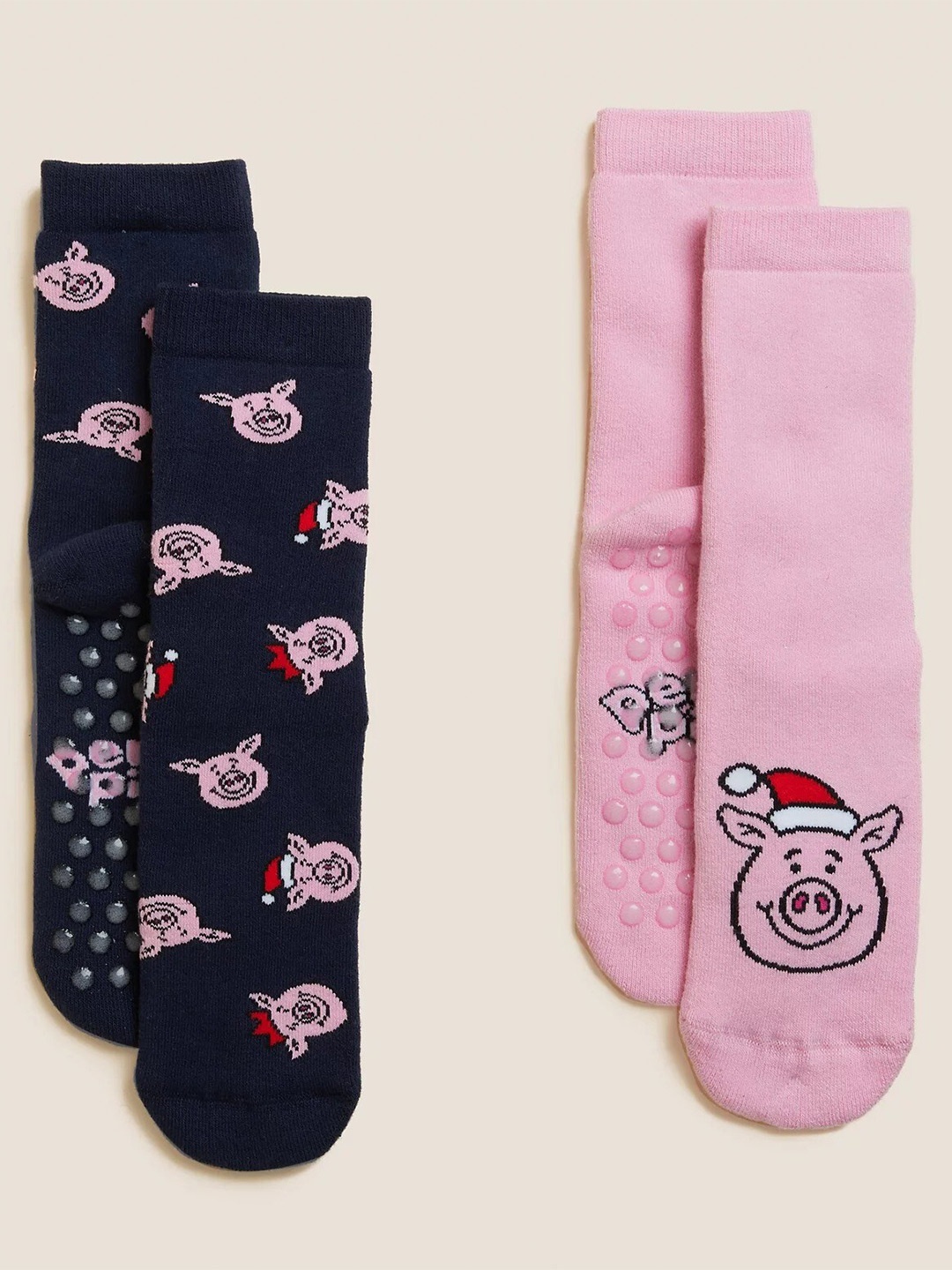 

Marks & Spencer Kids Pack Of 2 Patterned Ankle Length Socks, Pink
