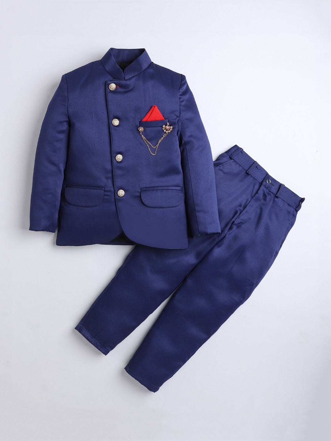 

DKGF FASHION Boys Single-Breasted Two-Piece Party Suit, Blue