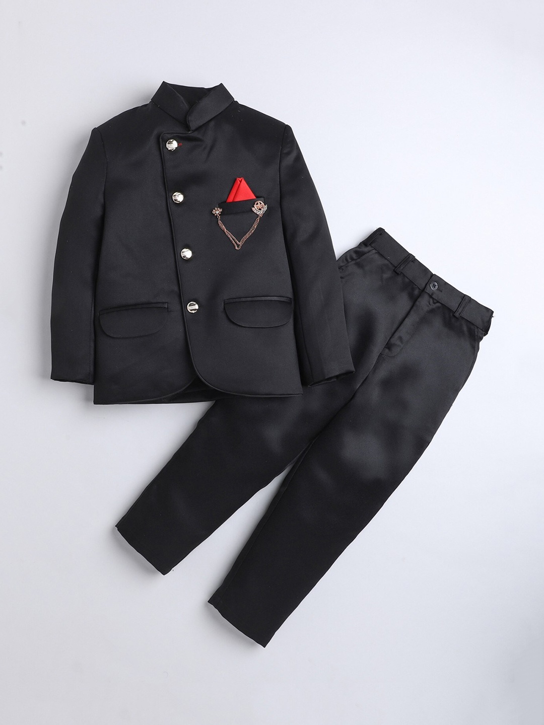 

DKGF FASHION Boys Single-Breasted Two-Piece Formal Suit, Black