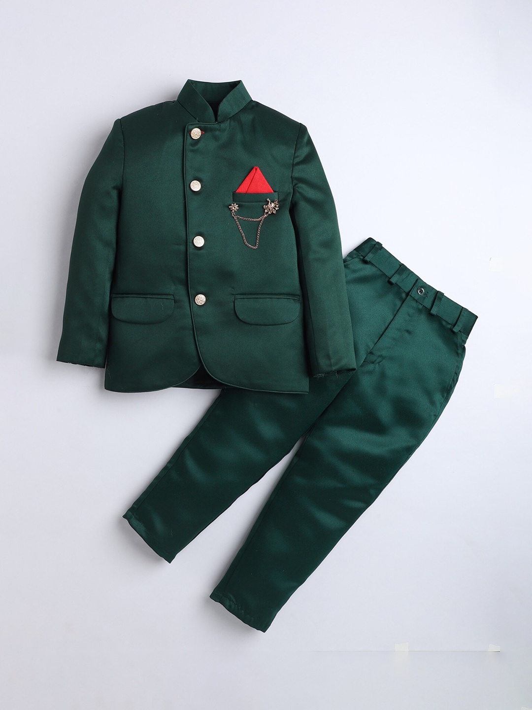 

DKGF FASHION Boys Single-Breasted 2-Piece Suit, Green