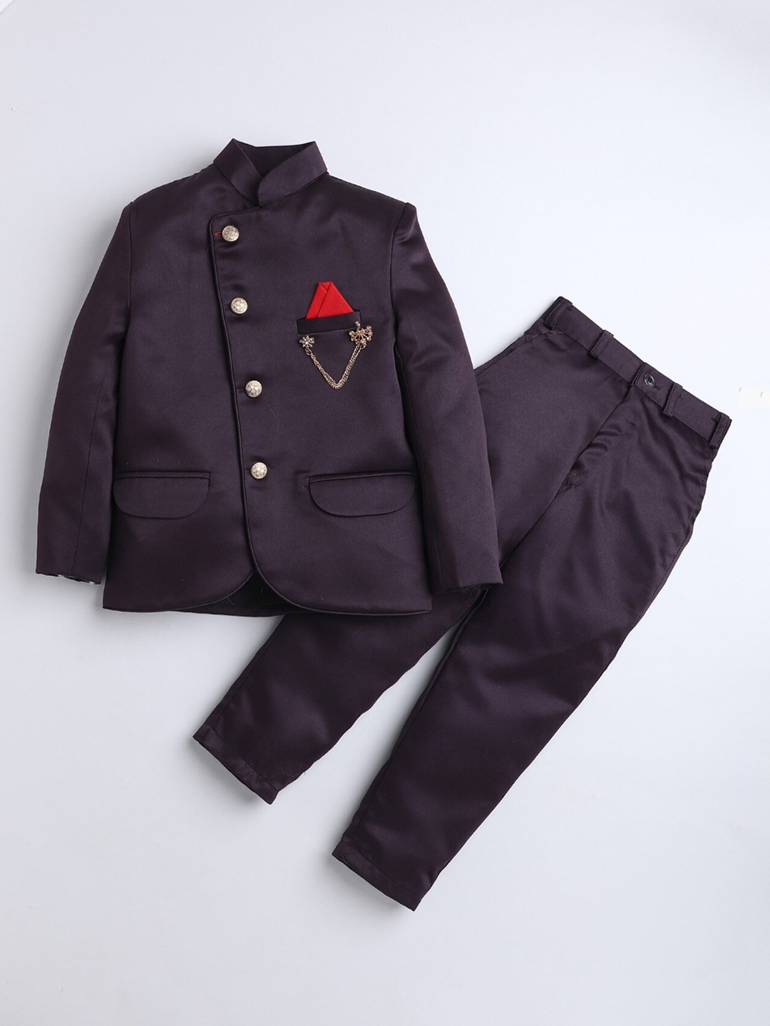 

DKGF FASHION Boys Single-Breasted Two-Piece Formal Suit, Purple