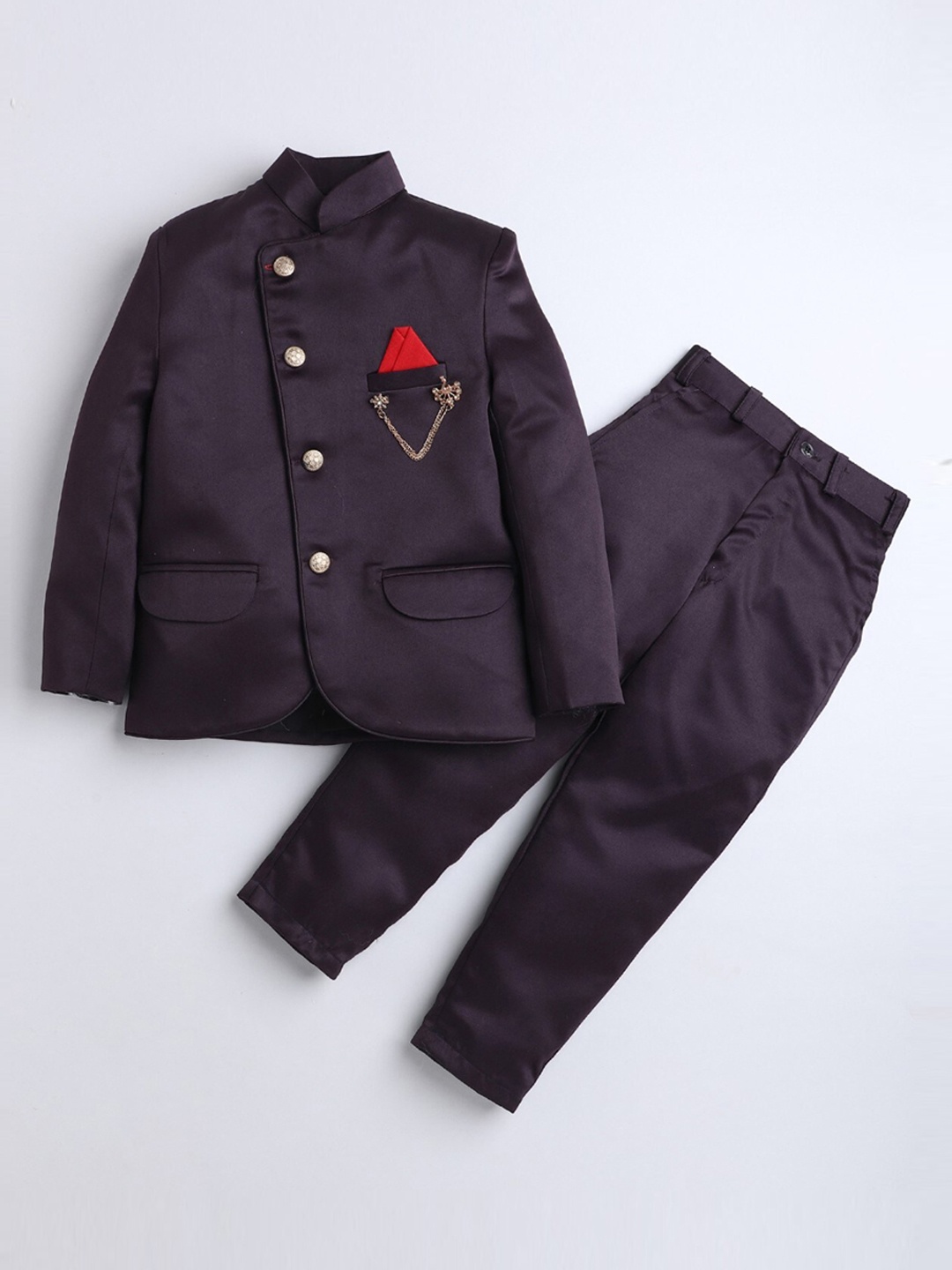

DKGF FASHION Boys Single-Breasted Two-Piece Formal Suit, Purple