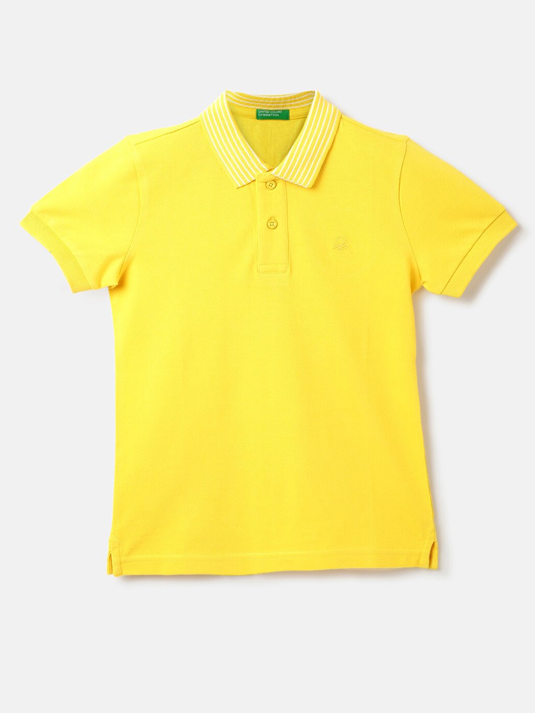 

United Colors of Benetton Boys Polo Collar Cotton T-shirt, Yellow