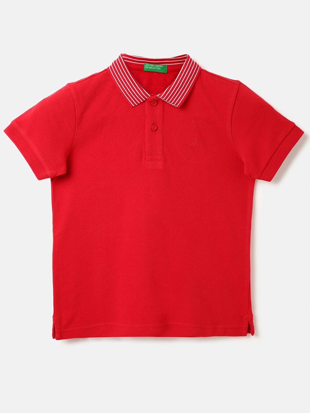 

United Colors of Benetton Boys Polo Collar Cotton T-shirt, Red