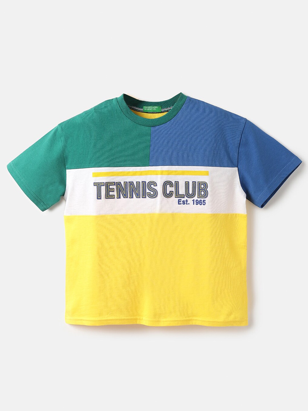 

United Colors of Benetton Boys Colourblocked T-shirt, Green