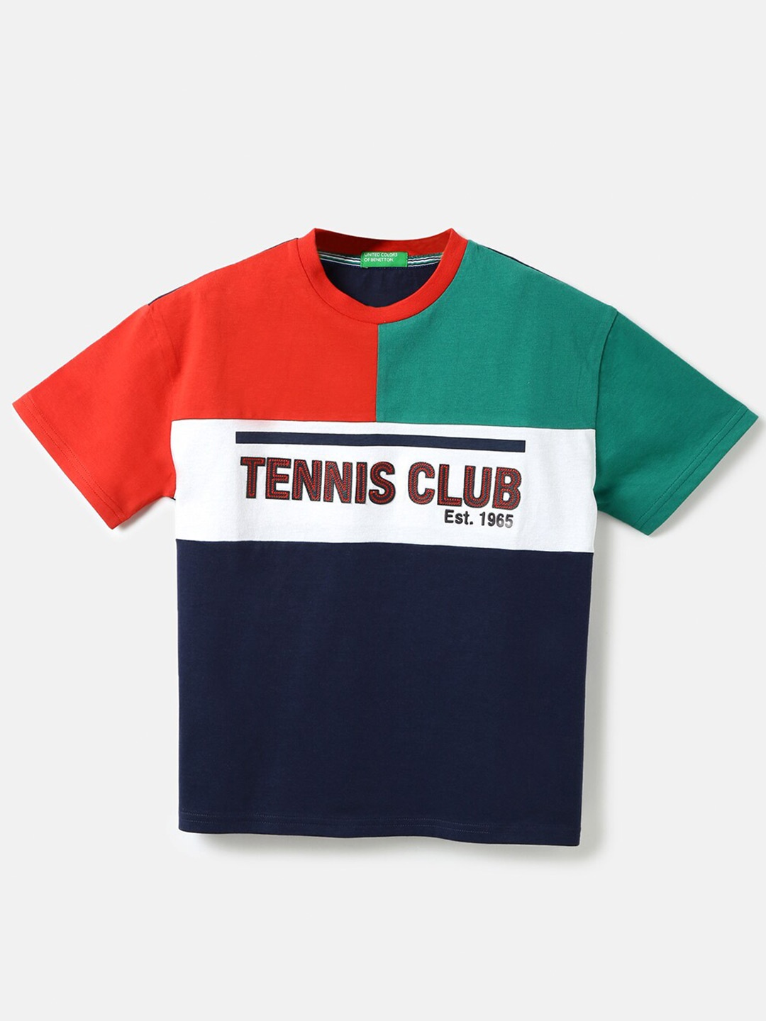 

United Colors of Benetton Boys Colourblocked T-shirt, Navy blue