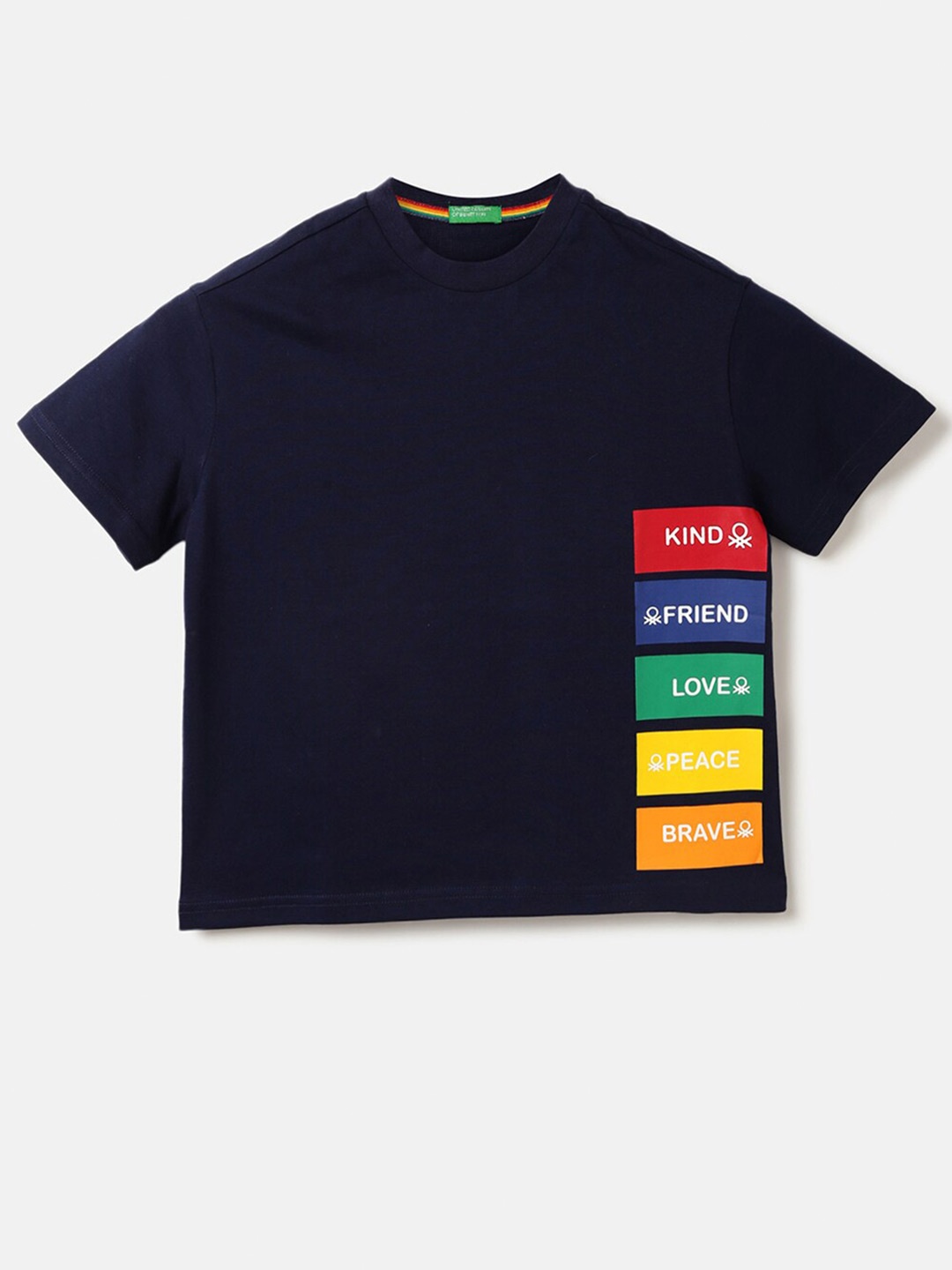 

United Colors of Benetton Boys Typography Printed Cotton T-shirt, Black