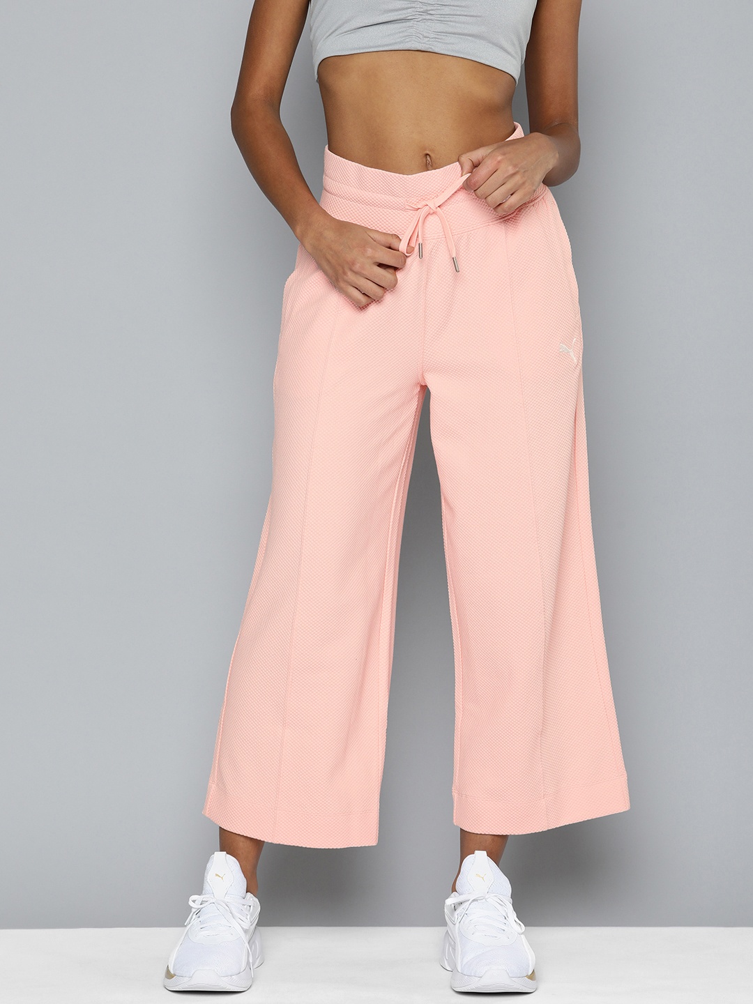 

Puma Women HER Self Design Cropped Straight Pants, Peach