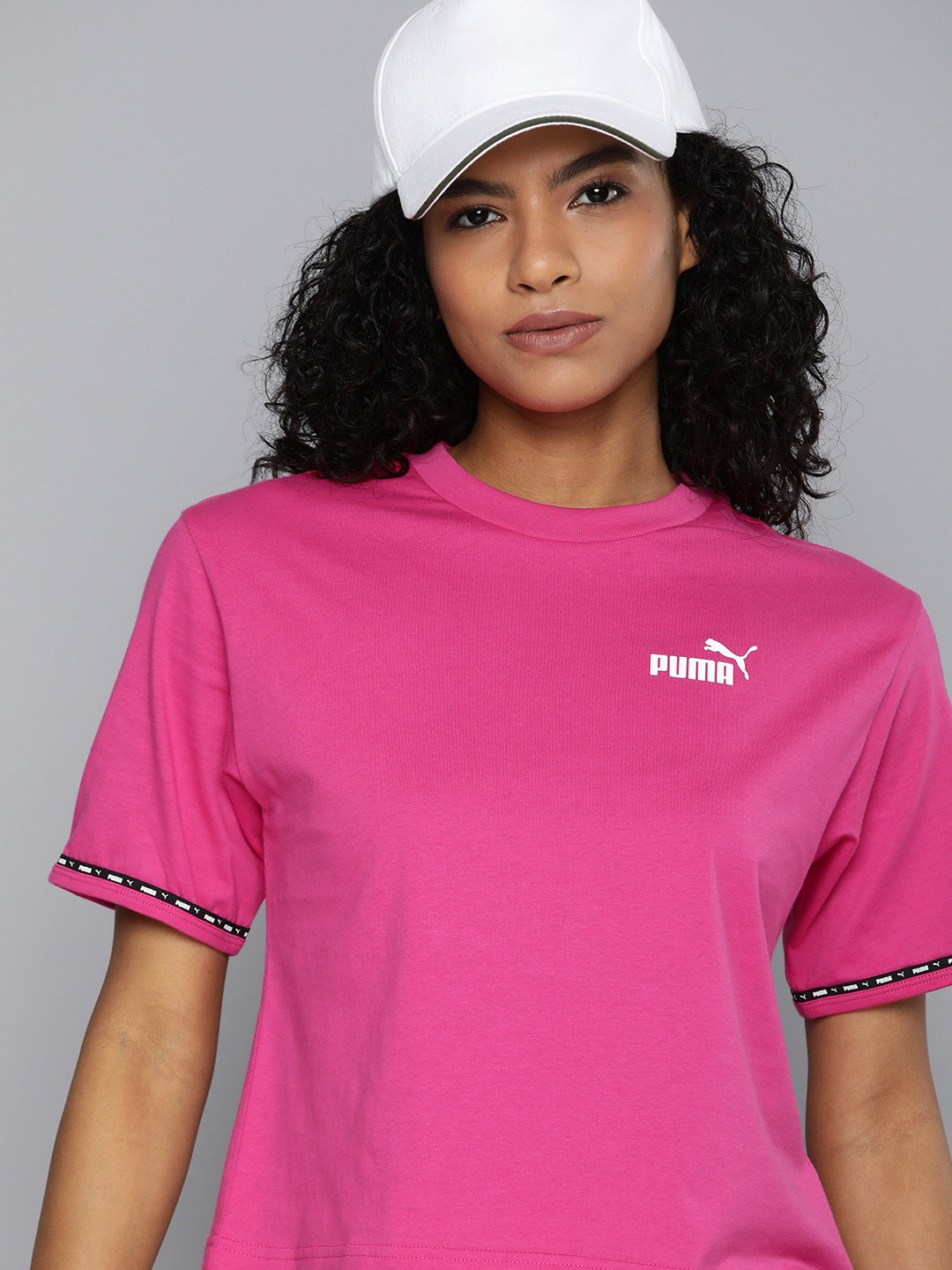 

Puma Women Brand Logo Relaxed Fit Pure Cotton T-shirt, Pink
