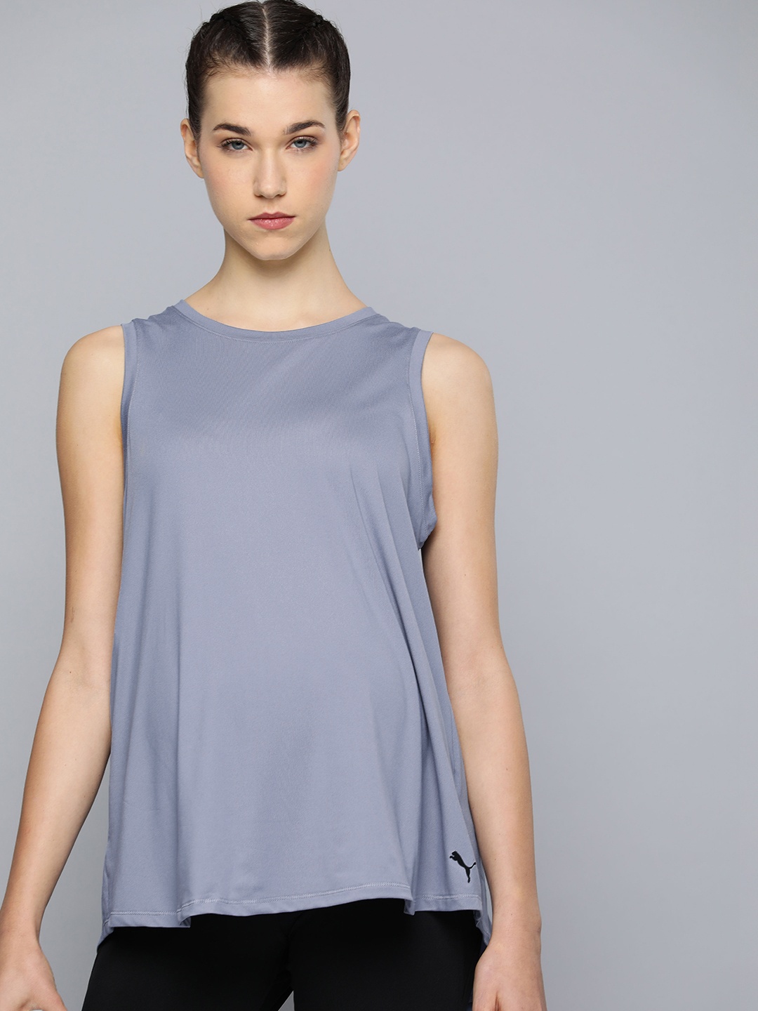 

Puma Maternity Longline dryCELL Tank Sustainable Top With Back Slit, Blue