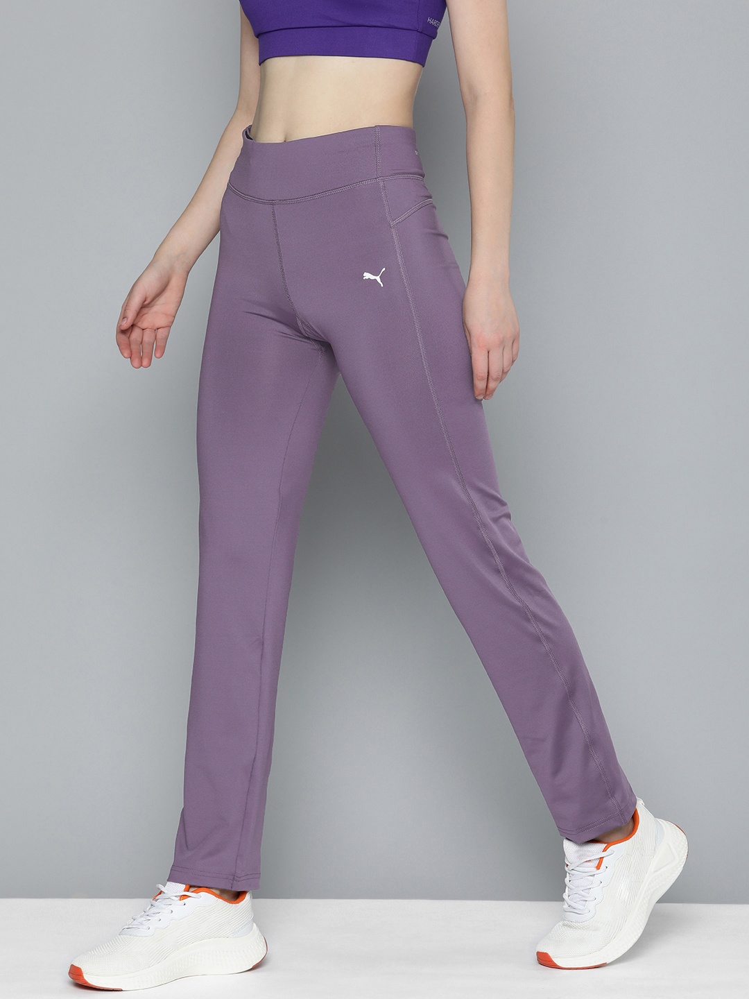 

Puma Women Solid Straight Fit Dry Cell Training Track Pants, Purple