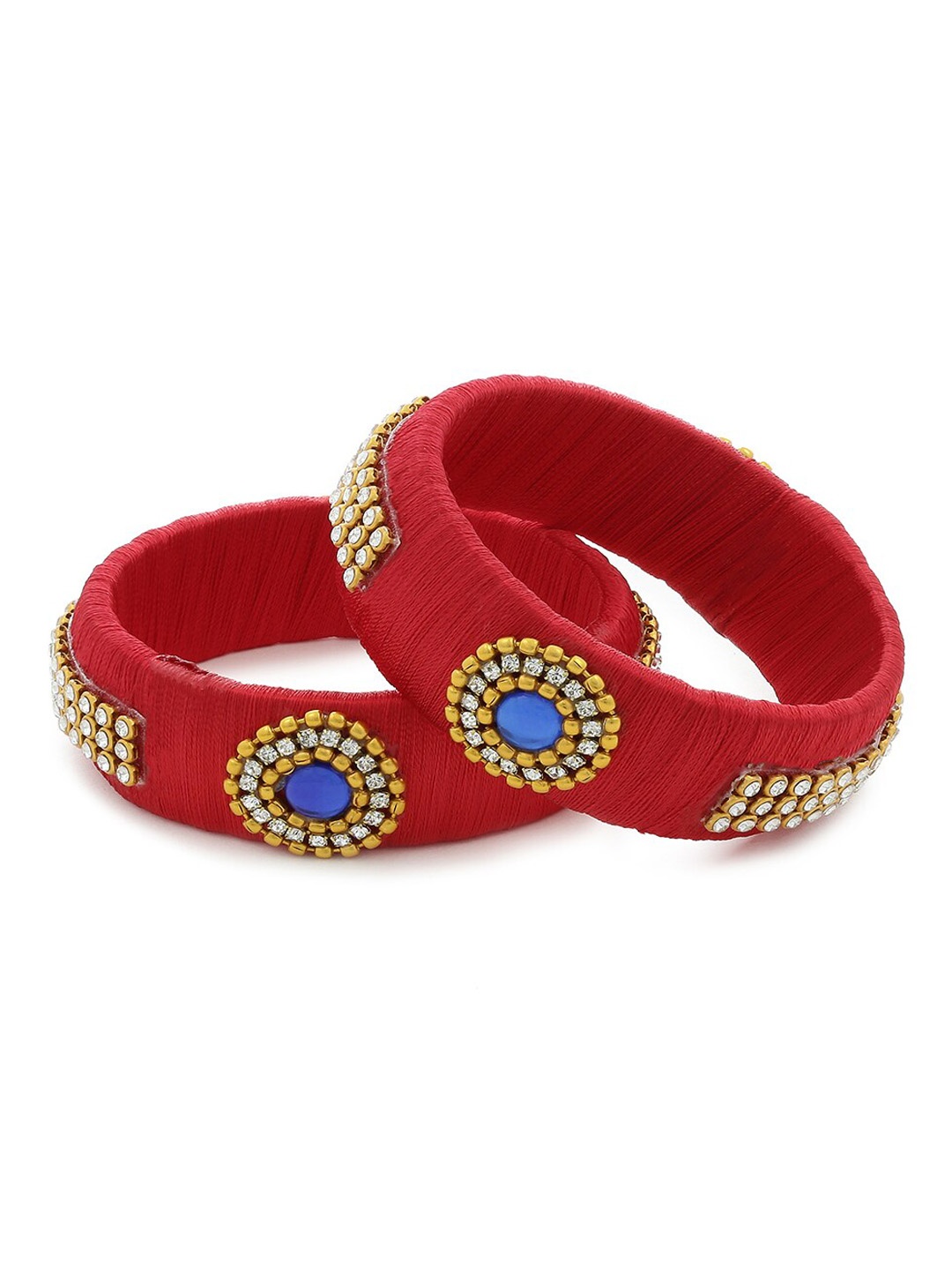 

AKSHARA Set of 2 Gold-Plated Silk Thread Bangle