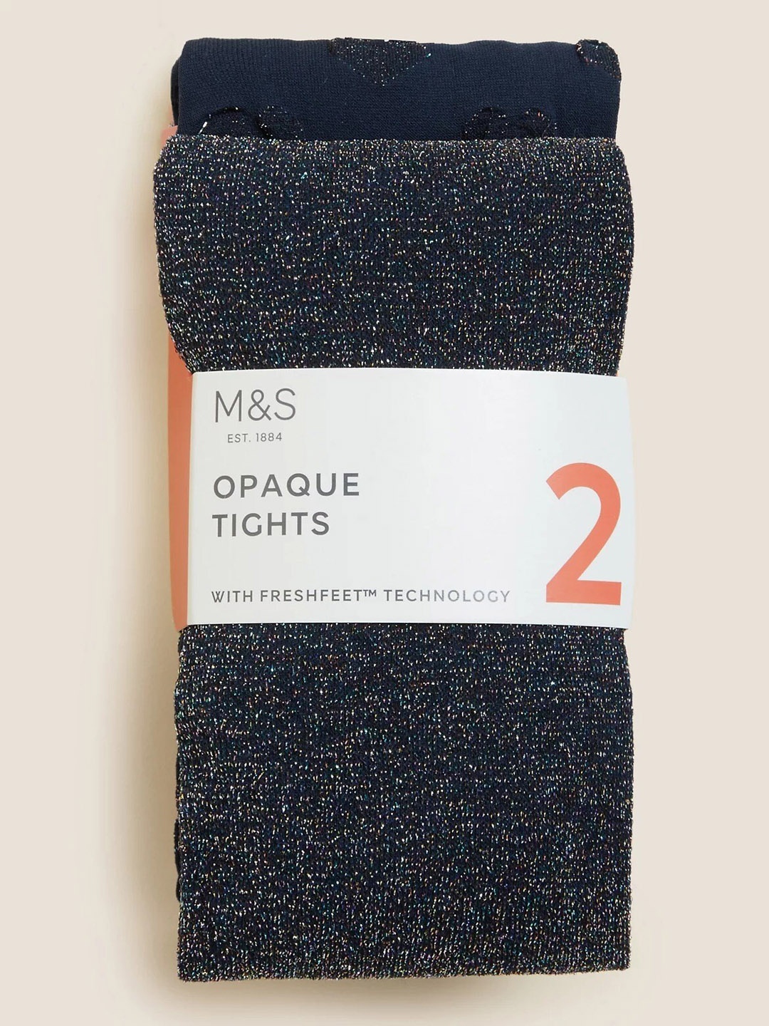 

Marks & Spencer Girls Pack of 2 Patterned Stockings, Black